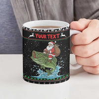 Merry Fishmas Santa Riding Bass Personalized Ceramic Mug Funny Christmas - Wonder Print Shop