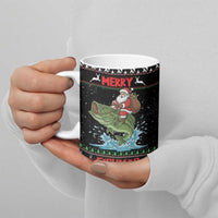 Merry Fishmas Santa Riding Bass Personalized Ceramic Mug Funny Christmas - Wonder Print Shop