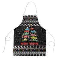 Merry Fishmas Apron Fishing Christmas Tree Lights - Wonder Print Shop