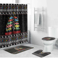 Merry Fishmas Bathroom Set Fishing Christmas Tree Lights - Wonder Print Shop