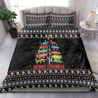 Merry Fishmas Bedding Set Fishing Christmas Tree Lights - Wonder Print Shop