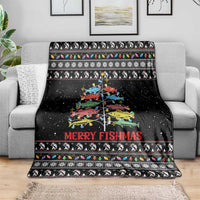 Merry Fishmas Blanket Fishing Christmas Tree Lights - Wonder Print Shop
