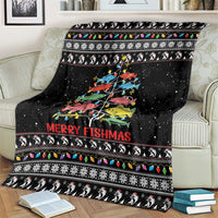 Merry Fishmas Blanket Fishing Christmas Tree Lights - Wonder Print Shop