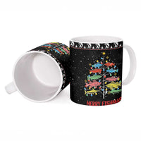 Merry Fishmas Ceramic Mug Fishing Christmas Tree Lights - Wonder Print Shop