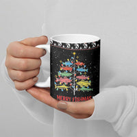 Merry Fishmas Ceramic Mug Fishing Christmas Tree Lights - Wonder Print Shop