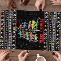 Merry Fishmas Puzzle Fishing Christmas Tree Lights - Wonder Print Shop