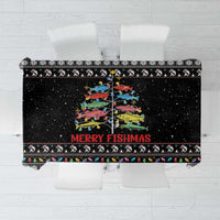 Merry Fishmas Tablecloth Fishing Christmas Tree Lights - Wonder Print Shop