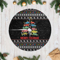 Merry Fishmas Tree Skirt Fishing Christmas Tree Lights - Wonder Print Shop