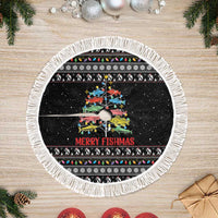 Merry Fishmas Tree Skirt Fishing Christmas Tree Lights - Wonder Print Shop