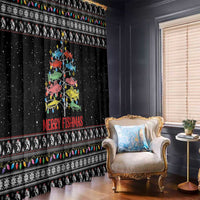Merry Fishmas Window Curtain Fishing Christmas Tree Lights - Wonder Print Shop