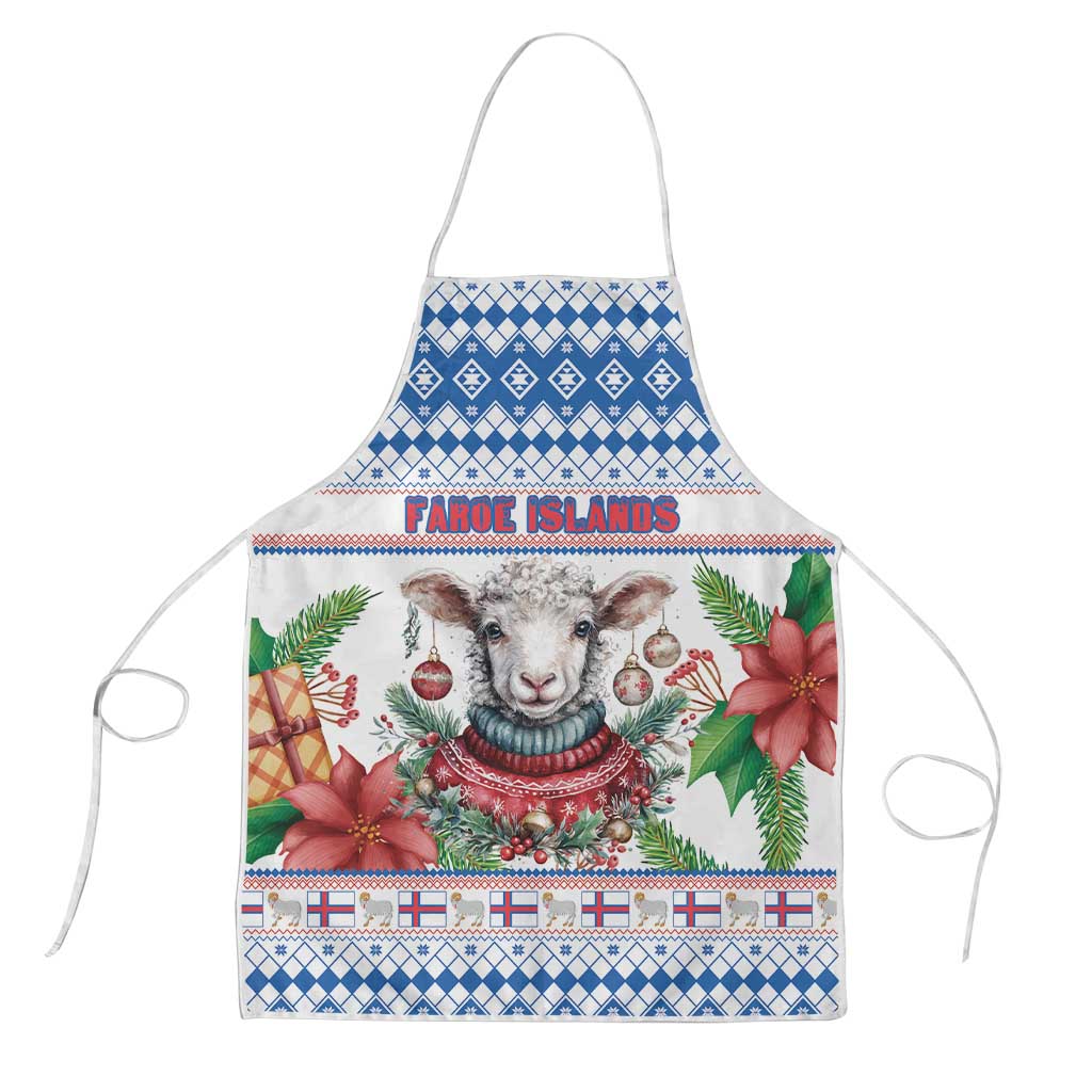 Faroe Islands Christmas Apron Cute Faroese Sheep Xmas Patterns - Wonder Print Shop