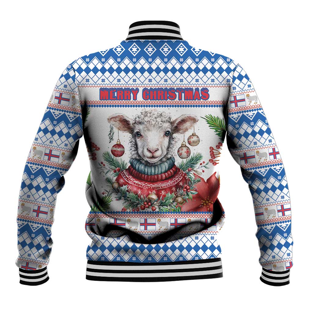 Faroe Islands Christmas Baseball Jacket Cute Faroese Sheep Xmas Patterns - Wonder Print Shop