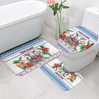 Faroe Islands Christmas Bathroom Set Cute Faroese Sheep Xmas Patterns - Wonder Print Shop