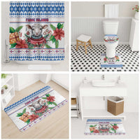 Faroe Islands Christmas Bathroom Set Cute Faroese Sheep Xmas Patterns - Wonder Print Shop