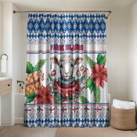 Faroe Islands Christmas Bathroom Set Cute Faroese Sheep Xmas Patterns - Wonder Print Shop