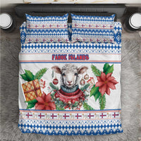 Faroe Islands Christmas Bedding Set Cute Faroese Sheep Xmas Patterns - Wonder Print Shop