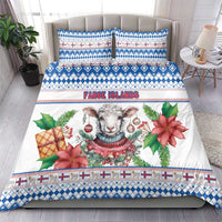 Faroe Islands Christmas Bedding Set Cute Faroese Sheep Xmas Patterns - Wonder Print Shop