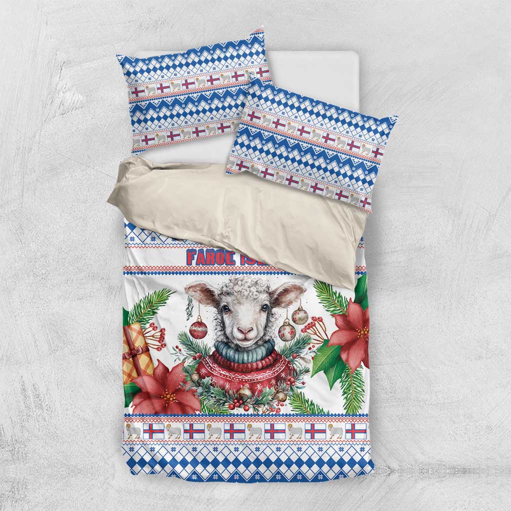 Faroe Islands Christmas Bedding Set Cute Faroese Sheep Xmas Patterns - Wonder Print Shop