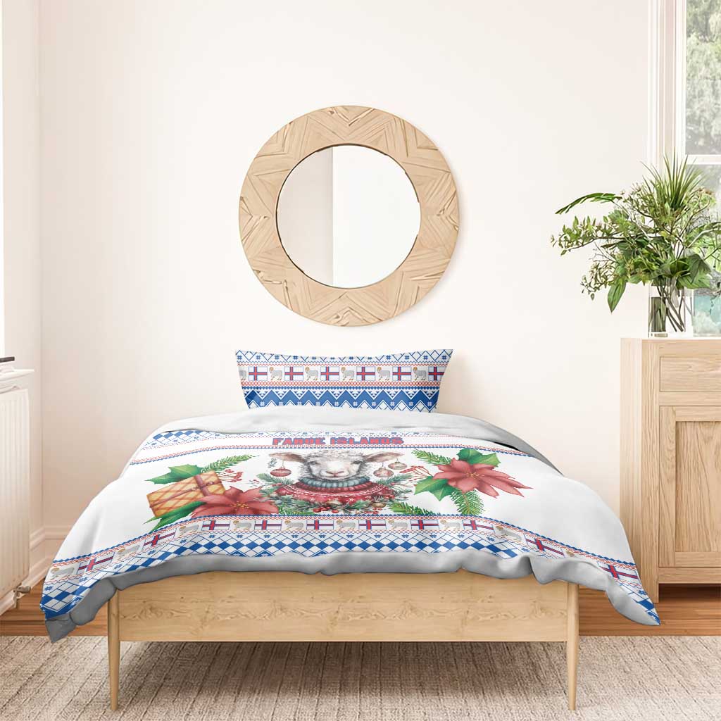 Faroe Islands Christmas Bedding Set Cute Faroese Sheep Xmas Patterns - Wonder Print Shop