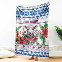Faroe Islands Christmas Blanket Cute Faroese Sheep Xmas Patterns - Wonder Print Shop