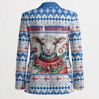 Faroe Islands Christmas Blazer Cute Faroese Sheep Xmas Patterns - Wonder Print Shop