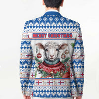 Faroe Islands Christmas Blazer Cute Faroese Sheep Xmas Patterns - Wonder Print Shop