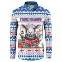 Faroe Islands Christmas Button Sweatshirt Cute Faroese Sheep Xmas Patterns - Wonder Print Shop