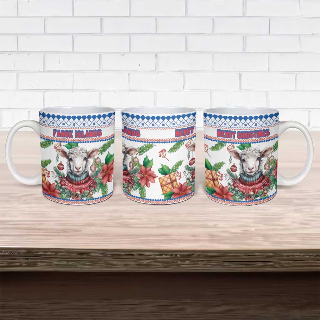 Faroe Islands Christmas Ceramic Mug Cute Faroese Sheep Xmas Patterns - Wonder Print Shop