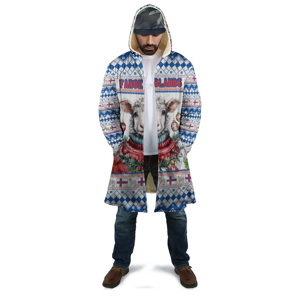 Faroe Islands Christmas Cloak Cute Faroese Sheep Xmas Patterns - Wonder Print Shop