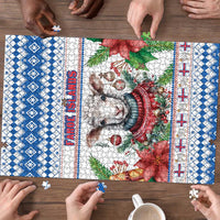 Faroe Islands Christmas Puzzle Cute Faroese Sheep Xmas Patterns - Wonder Print Shop
