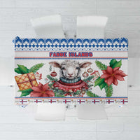 Faroe Islands Christmas Tablecloth Cute Faroese Sheep Xmas Patterns - Wonder Print Shop