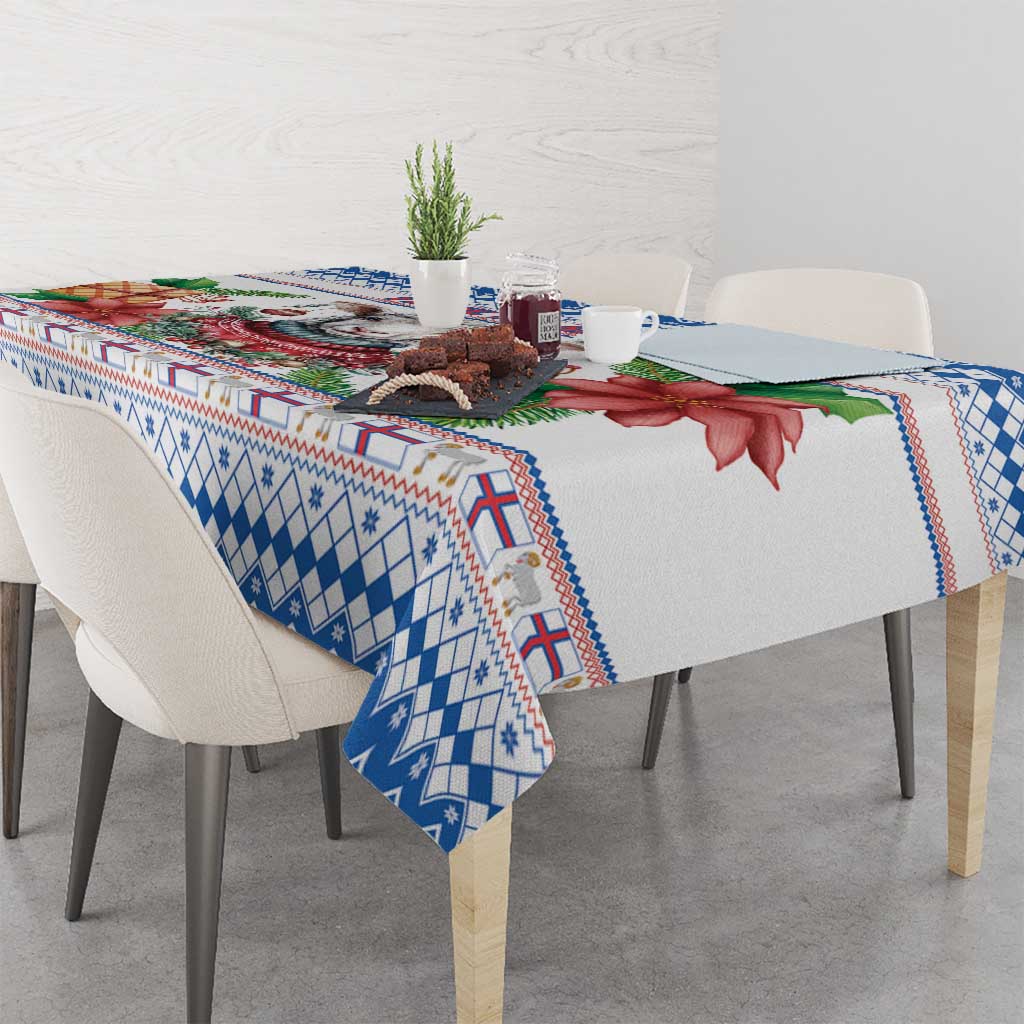 Faroe Islands Christmas Tablecloth Cute Faroese Sheep Xmas Patterns - Wonder Print Shop
