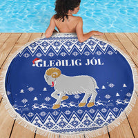 Faroe Islands Christmas Beach Blanket Coat Of Arms Xmas Patterns - Wonder Print Shop