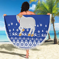 Faroe Islands Christmas Beach Blanket Coat Of Arms Xmas Patterns - Wonder Print Shop