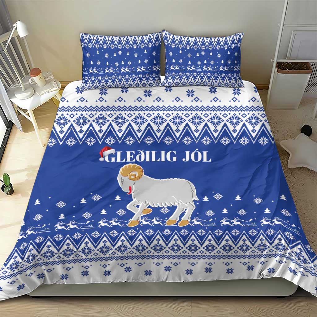 Faroe Islands Christmas Bedding Set Coat Of Arms Xmas Patterns - Wonder Print Shop