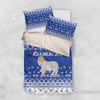 Faroe Islands Christmas Bedding Set Coat Of Arms Xmas Patterns - Wonder Print Shop