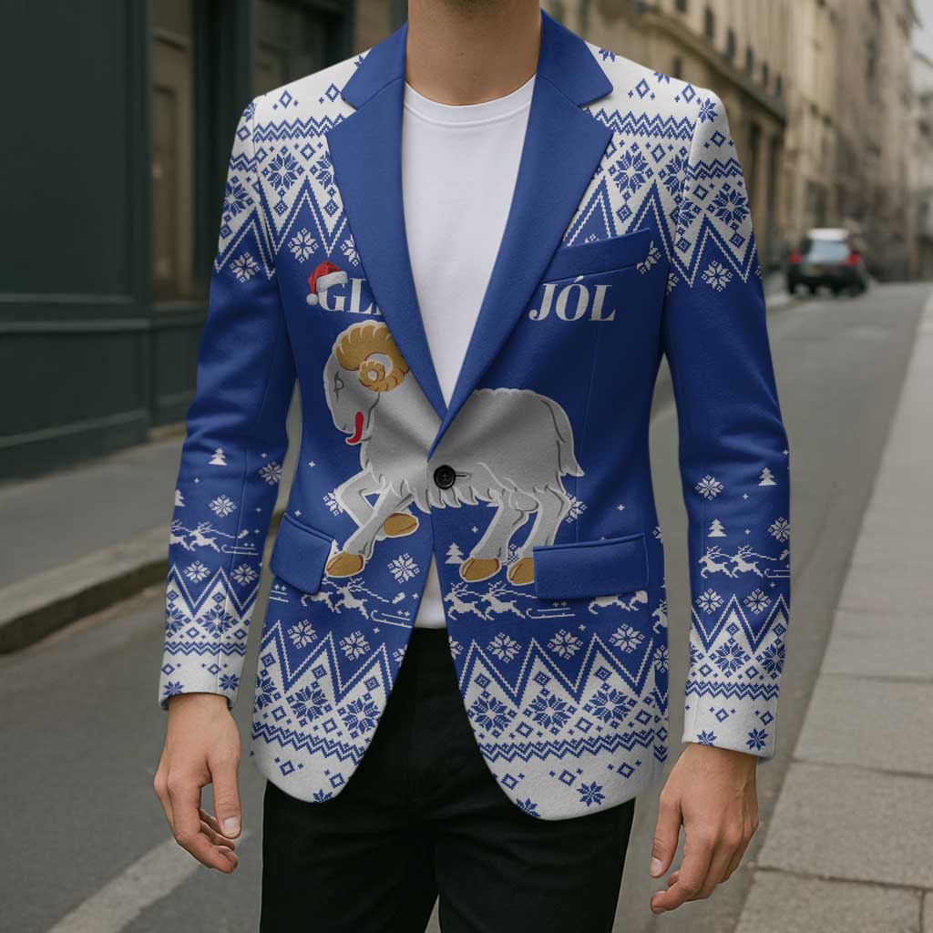 Faroe Islands Christmas Blazer Coat Of Arms Xmas Patterns - Wonder Print Shop