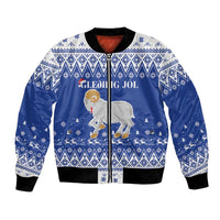Faroe Islands Christmas Bomber Jacket Coat Of Arms Xmas Patterns - Wonder Print Shop