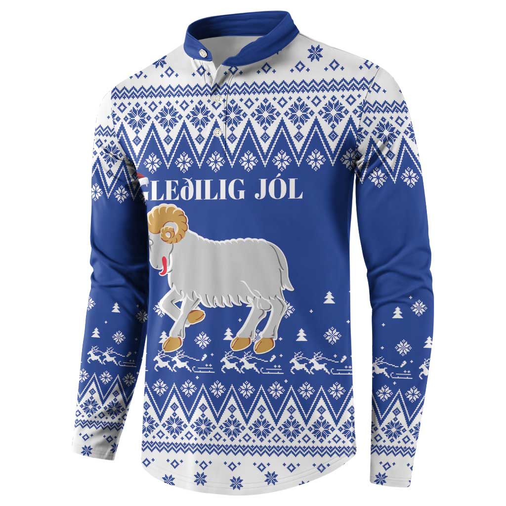 Faroe Islands Christmas Button Sweatshirt Coat Of Arms Xmas Patterns - Wonder Print Shop