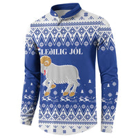 Faroe Islands Christmas Button Sweatshirt Coat Of Arms Xmas Patterns - Wonder Print Shop