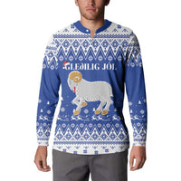 Faroe Islands Christmas Button Sweatshirt Coat Of Arms Xmas Patterns - Wonder Print Shop