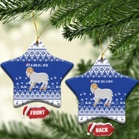 Faroe Islands Christmas Ceramic Ornament Coat Of Arms Xmas Patterns - Wonder Print Shop