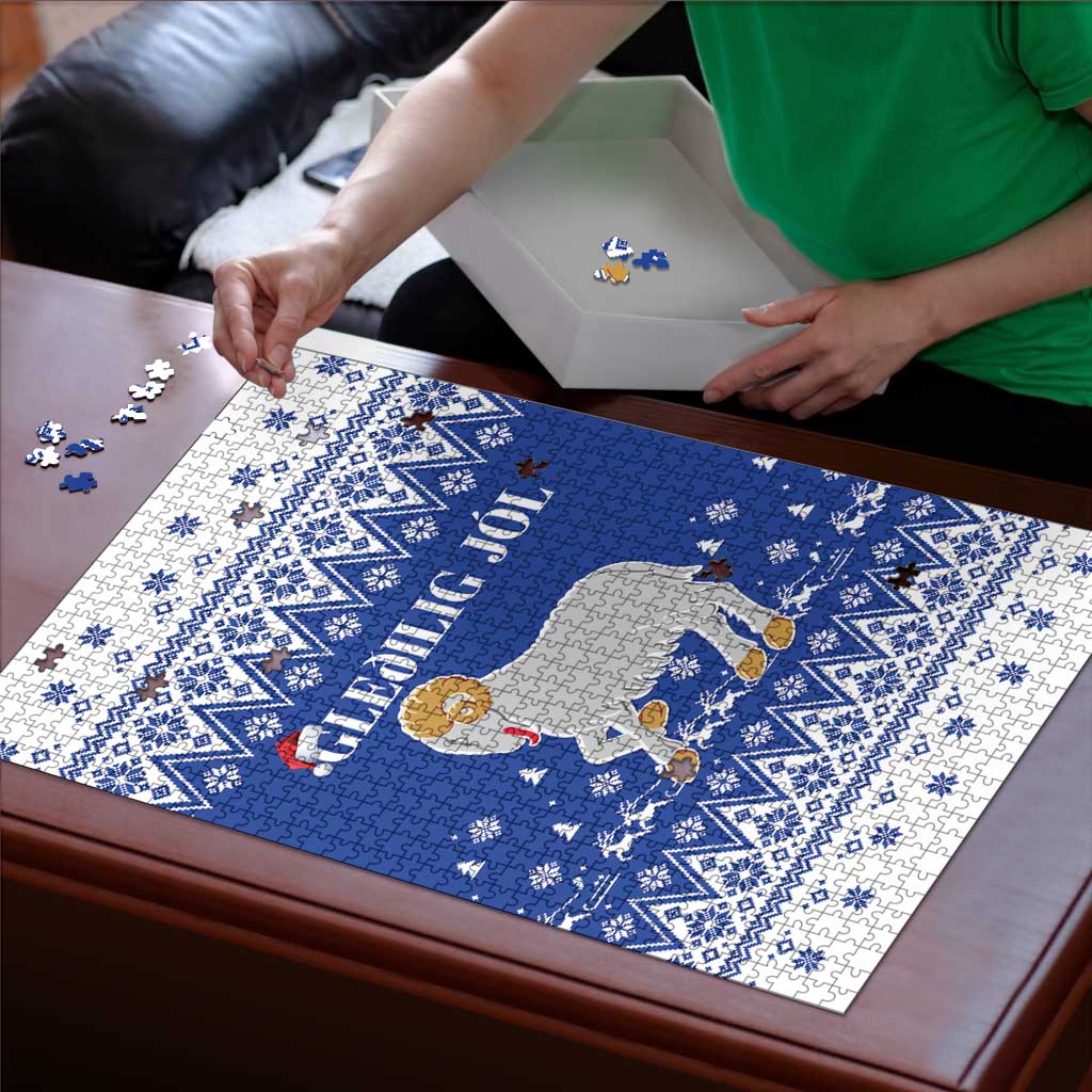 Faroe Islands Christmas Puzzle Coat Of Arms Xmas Patterns - Wonder Print Shop
