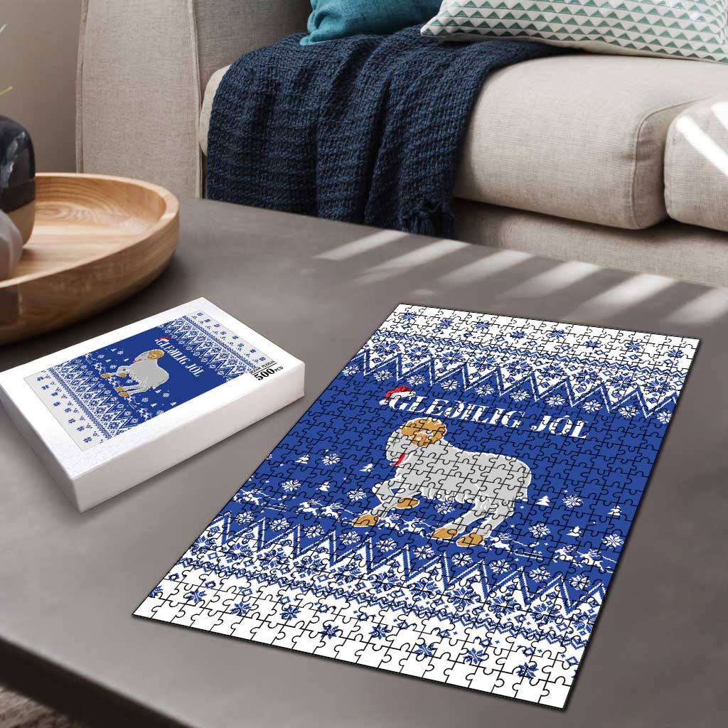 Faroe Islands Christmas Puzzle Coat Of Arms Xmas Patterns - Wonder Print Shop
