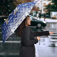 Faroe Islands Christmas Umbrella Coat Of Arms Xmas Patterns - Wonder Print Shop