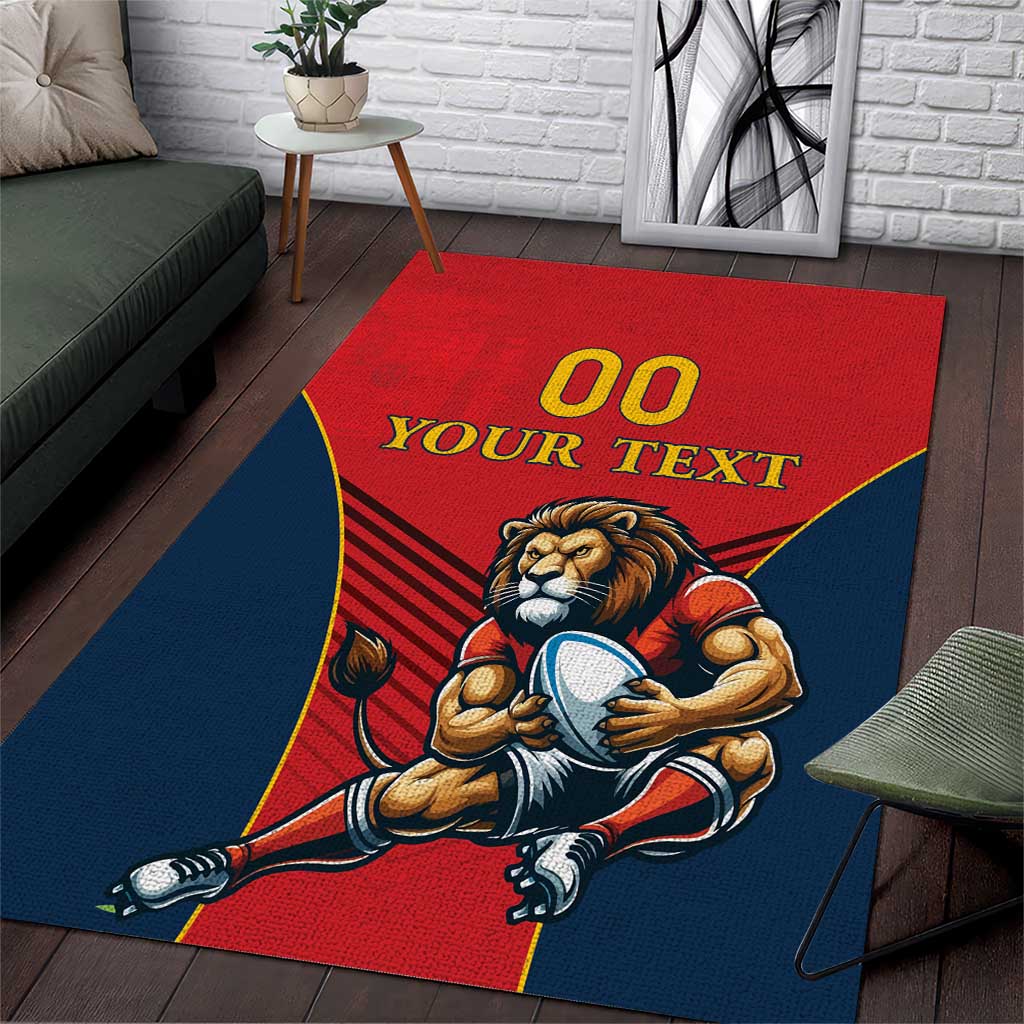 Custom Spain Rugby Area Rug Los Leones Lion Mascot LT18