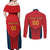 Custom Spain Rugby Couples Matching Off Shoulder Maxi Dress and Long Sleeve Button Shirt Los Leones Lion Mascot