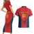 Custom Spain Rugby Couples Matching Short Sleeve Bodycon Dress and Hawaiian Shirt Los Leones Lion Mascot