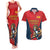 Custom Spain Rugby Couples Matching Tank Maxi Dress and Hawaiian Shirt Los Leones Lion Mascot