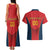 Custom Spain Rugby Couples Matching Tank Maxi Dress and Hawaiian Shirt Los Leones Lion Mascot